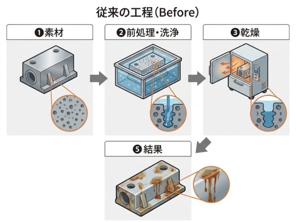 鉄鋳物材への錆・変色問題 | 長尺・大型無電解ニッケルメッキ.com