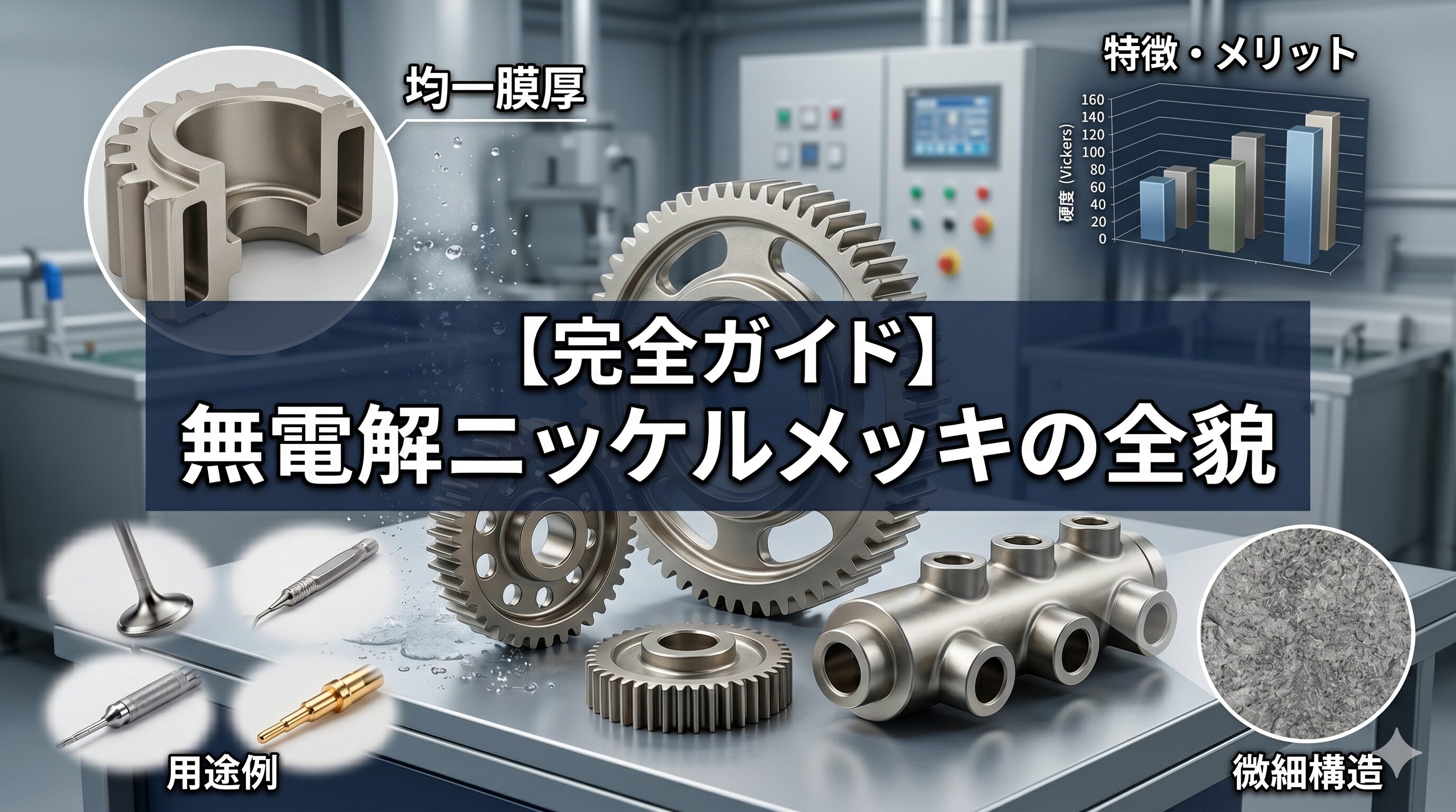 無電解ニッケルメッキとは?原理や特徴、メリット・デメリットから用途まで徹底解説 | 長尺・大型無電解ニッケルメッキ.com 無電解ニッケルメッキとは?原理や特徴、メリット・デメリットから用途まで徹底解説 | 長尺・大型無電解ニッケルメッキ.com